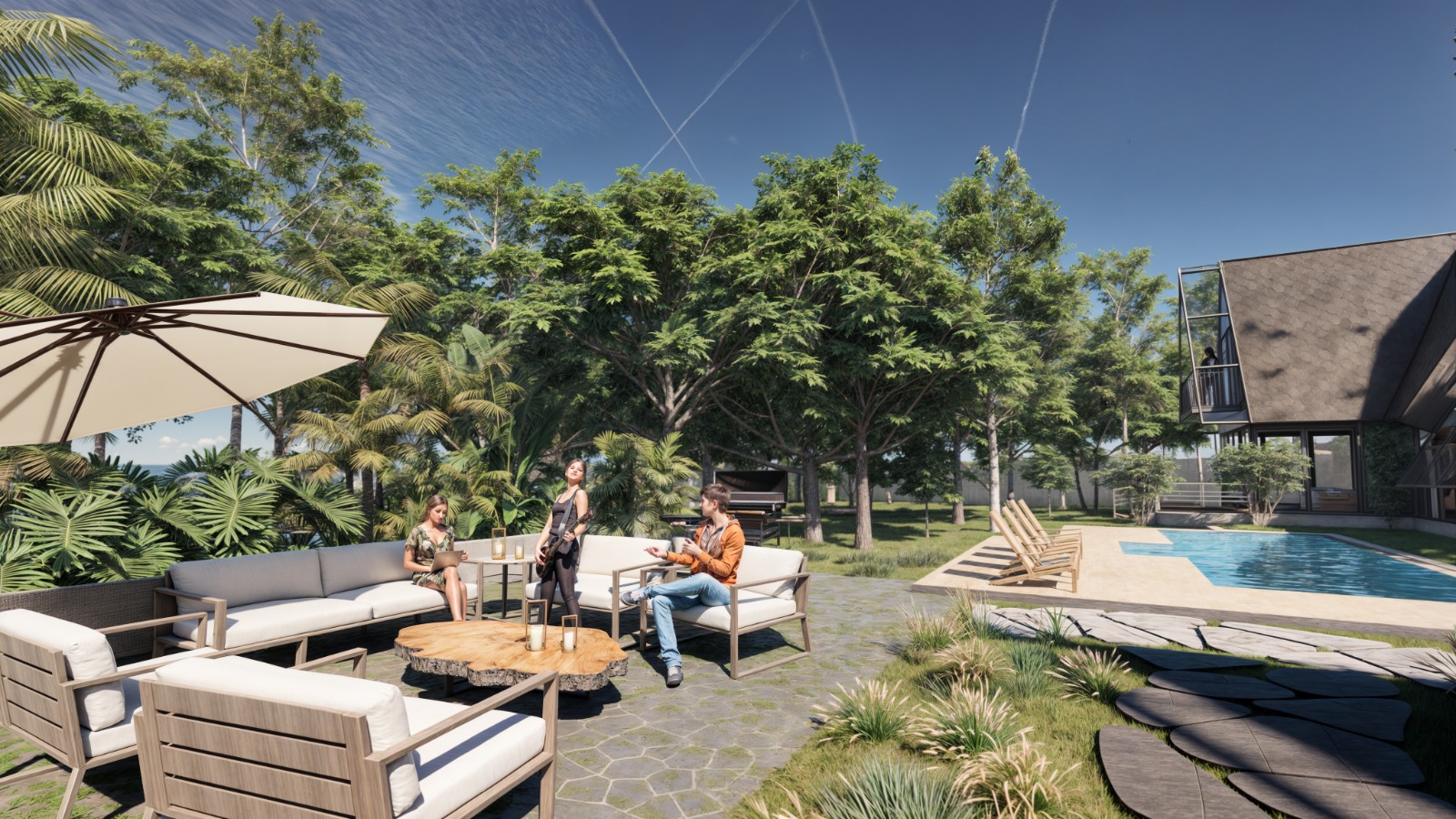 Outdoor lounge area at Landmark Vanasiri