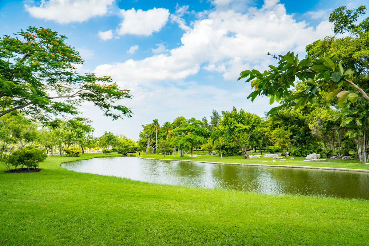 Green open parkland representing farm life at Landmark Vanasiri