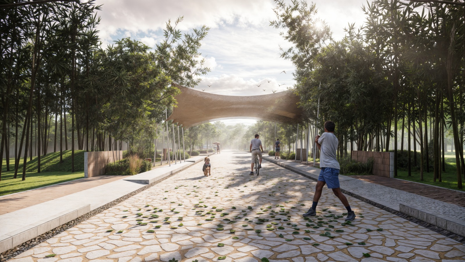 Tree-lined pathway at Landmark Vanasiri